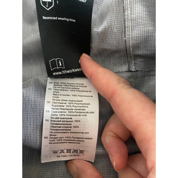 Helly Hansen Workwear Men's Hooded Rain Coat Snap Closure - 2XL - Picture 10 of 13